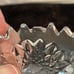 Vintage Clear Cut Glass Finger Berry Bowls Sawtooth Edge Frosted Leaves Set of 6