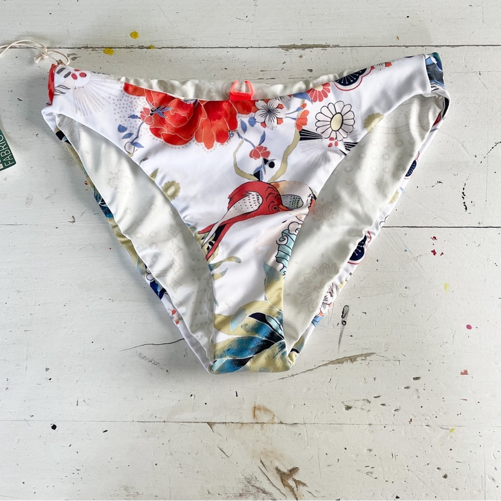 NWT Maaji Happy Thoughts Tiger Bird Bandana Reversible Bikini Bottoms XS