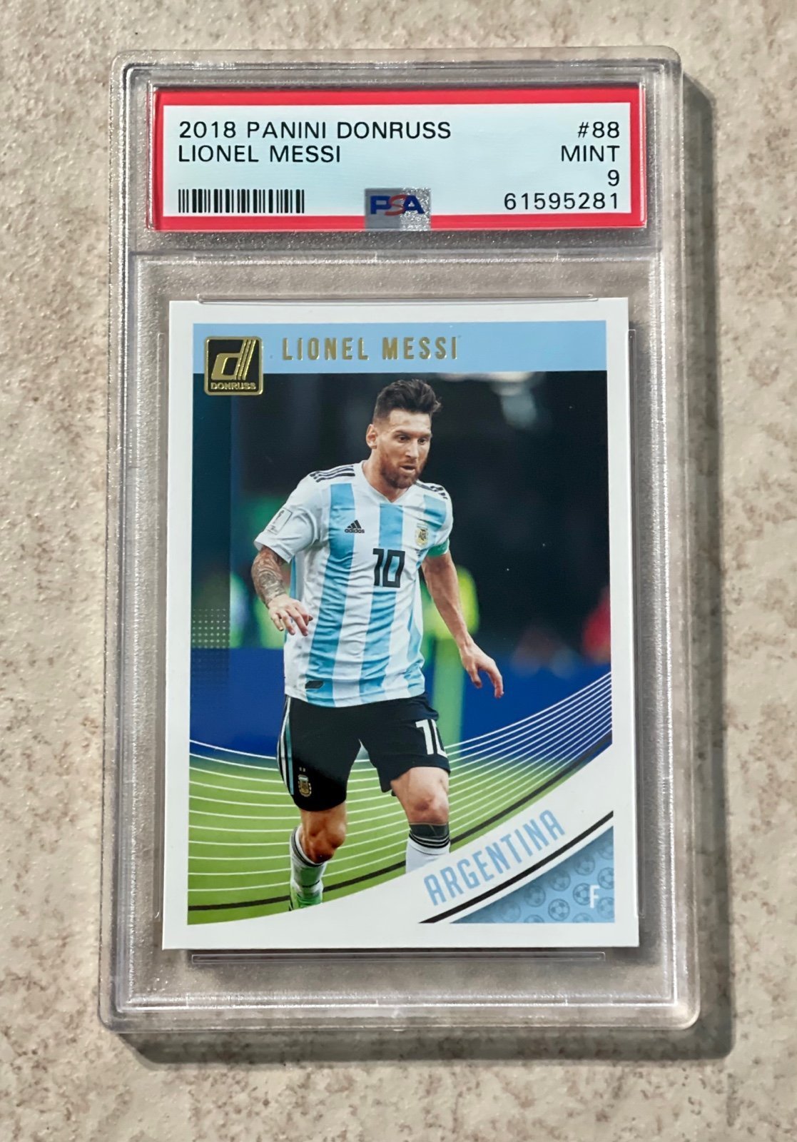 Lionel Messi 2018-19 Panini Donruss Soccer PSA 9 Mint