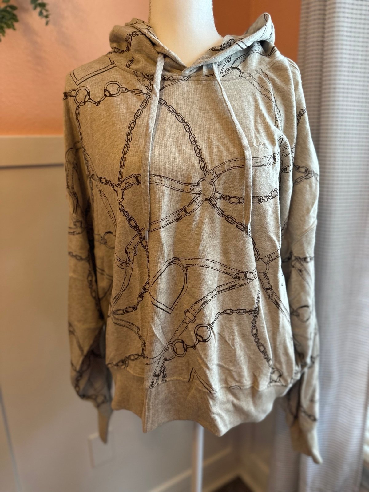 Ralph Lauren Tan/Brown Hooded Sweatshirt Size XL