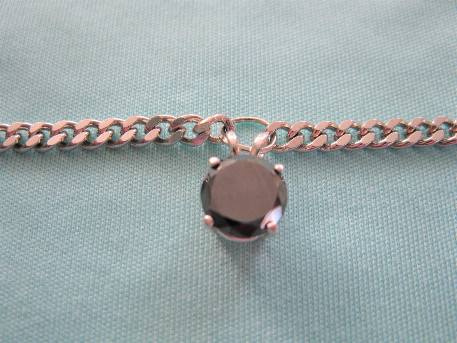 7.60ct 14K 4 Dia's REAL NATURAL BLACK DIAMOND ANKLET, 6.5,CERTIFICAT E,DIA TESTE
