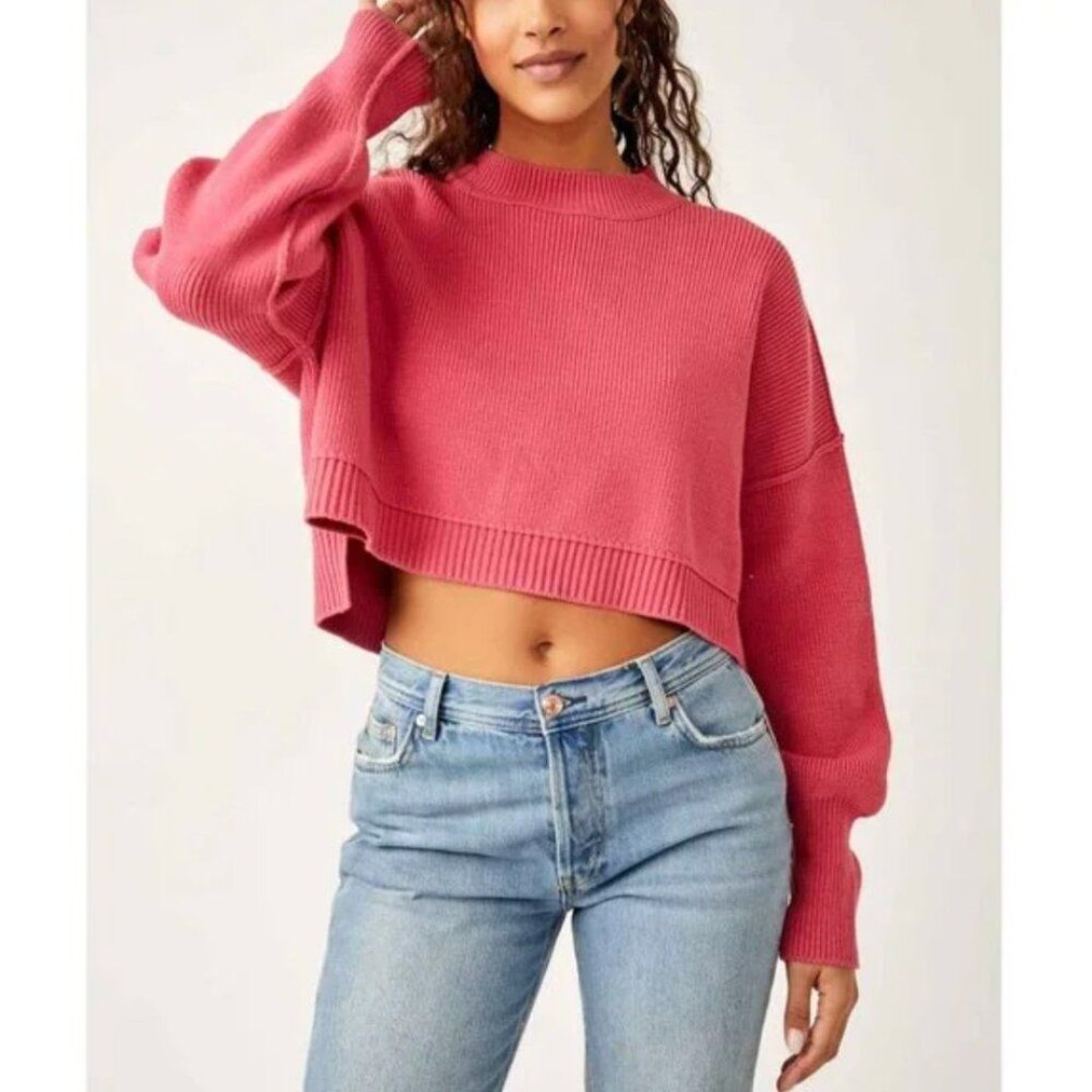 FREE PEOPLE Easy Street Cropped Pullover / Madamoiselle NWT Size Medium