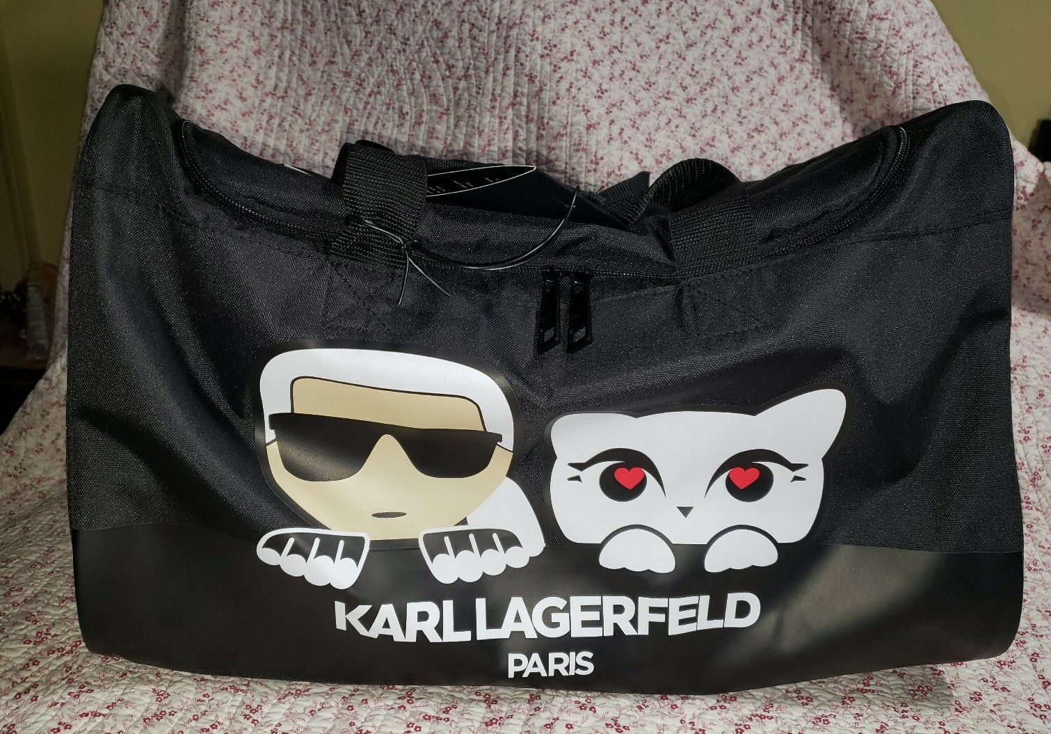 Karl Lagerfeld Paris Duffle Bag Kitty Cat Carry on New with Tags !
