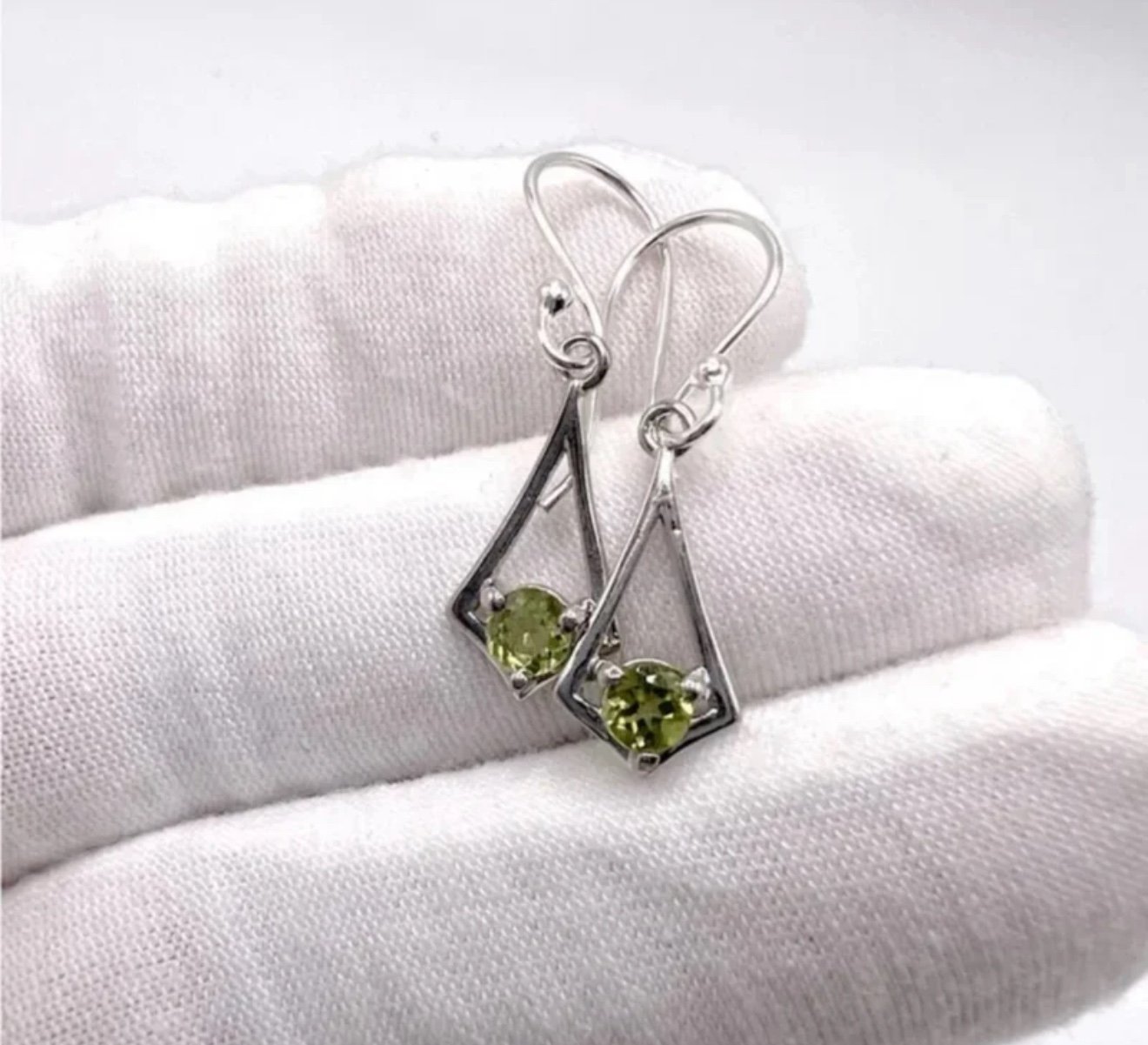 Genuine Peridot .925 Sterling Silver Earrings