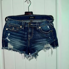True Religion Jean Shorts Joey Cut Off Size 27 Rolled Boiled Capri Basic