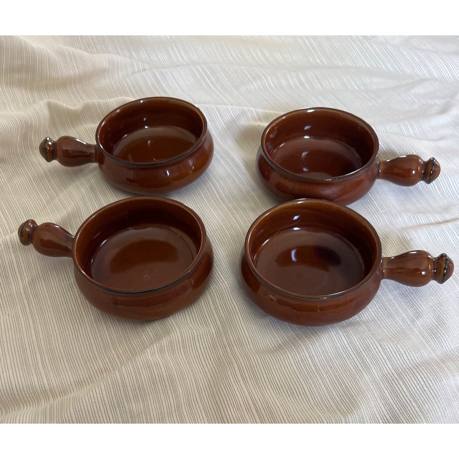 Handles Stoneware Soup Bowl Ramekins with Handles Set of 4