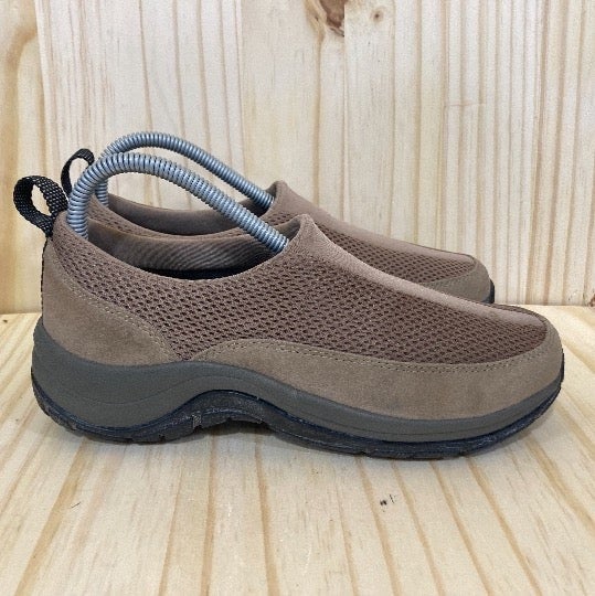LL Bean Women's Moc Slip On Brown Suede Walking Shoes Size 7