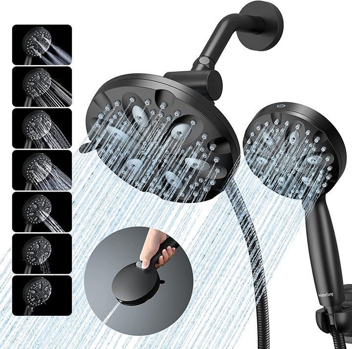 14 settings 7'' Rain Showerhead+5'' Handheld Shower Spray