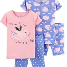 NWT carters 4t 4 go to bed when pigs fly pajamas farm rainbows summer easter