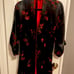 Oriental Red & Black Silk blend Robe with embroidery in size S/M