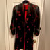 Oriental Red & Black Silk blend Robe with embroidery in size S/M
