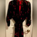 Oriental Red & Black Silk blend Robe with embroidery in size S/M