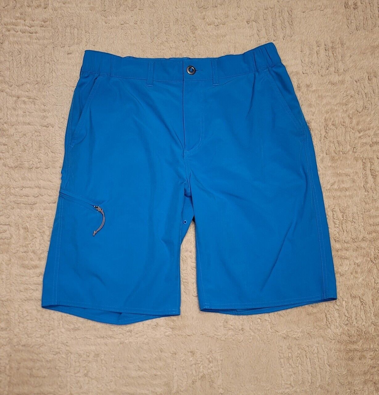 Gramicci Blue Belted Shorts Elastic Waist Mens Medium 32x9 Hiking Climbing