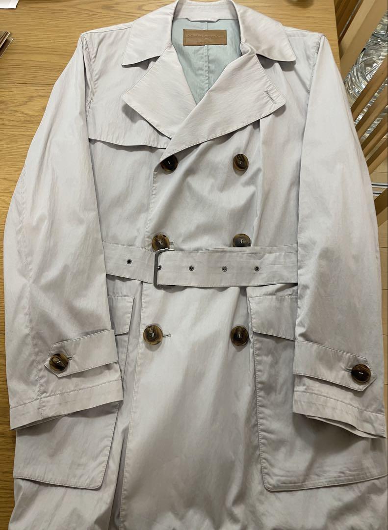 Salvatore Ferragamo Grey Double-Breasted Trench Coat