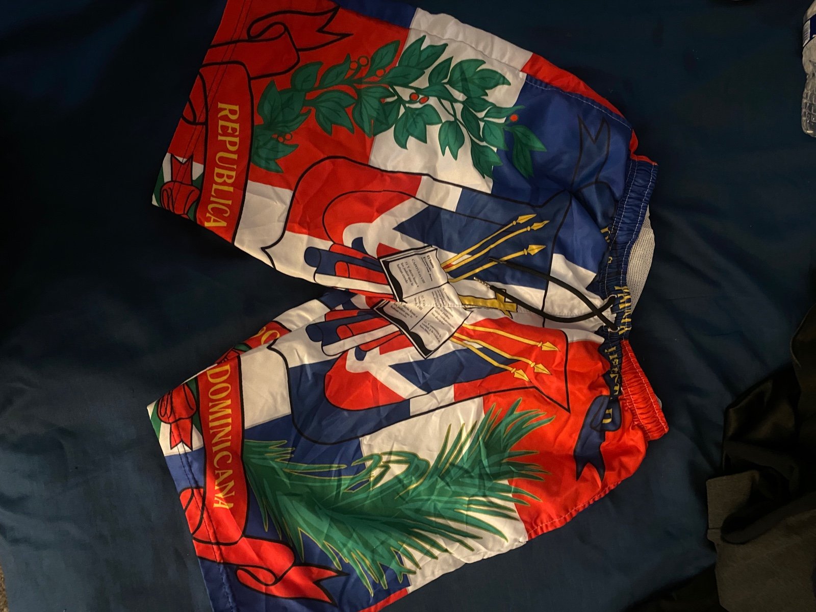 Dominican Flag Shorts Size M 100% Authentic