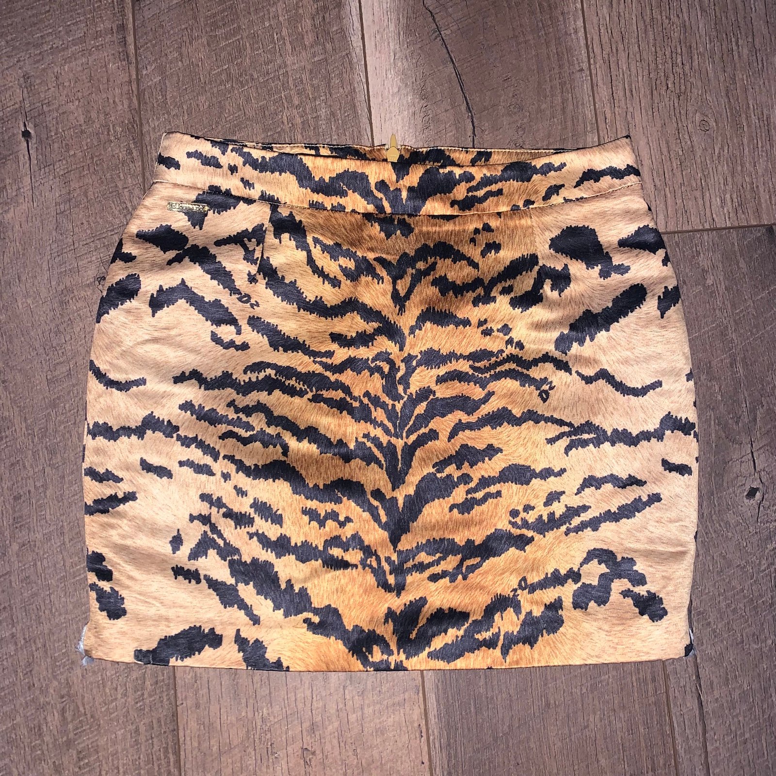 DSQUARED2 Tiger Animal Print Mini Skirt Burnt Orange Brown Black Size 10Y