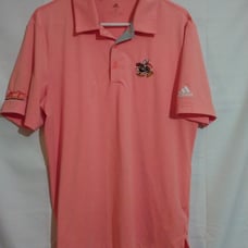 NCAA Miami Hurricanes Mens Adidas Clima Cool Golf Athletic Short Sleeve Shirt