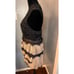 BKE Boutique zip front lace, tulle & beaded sleeveless T back halter top. Sz S