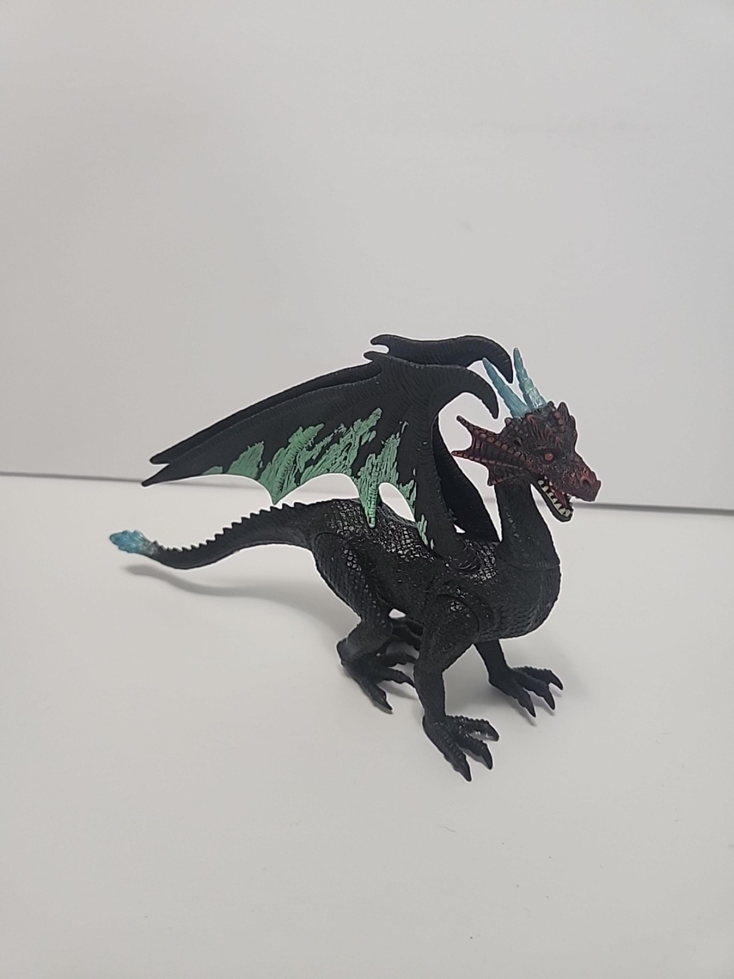 Kid Galaxy Dragon Black And Teal Action Figure  Poseable Toys Fantasy