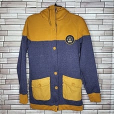 DC Shoes Women's Small Bayroad Full Zip Hoodie Blue Brown Warm Snow Jacket