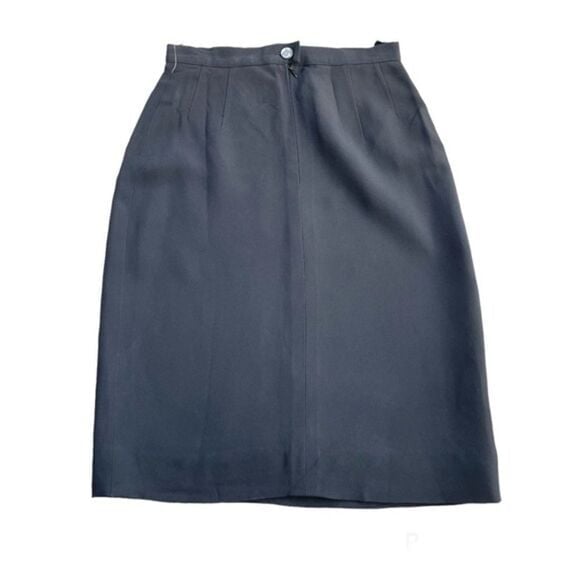 Salvatorre Ferragamo black pencil straight skirt with shoe button size …