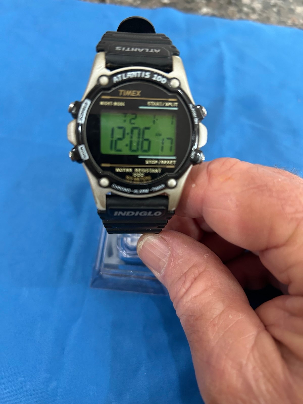 Vtg Timex Atlantis 100 Digital Sports Watch Mens 40mm Indiglo 100M New Battery