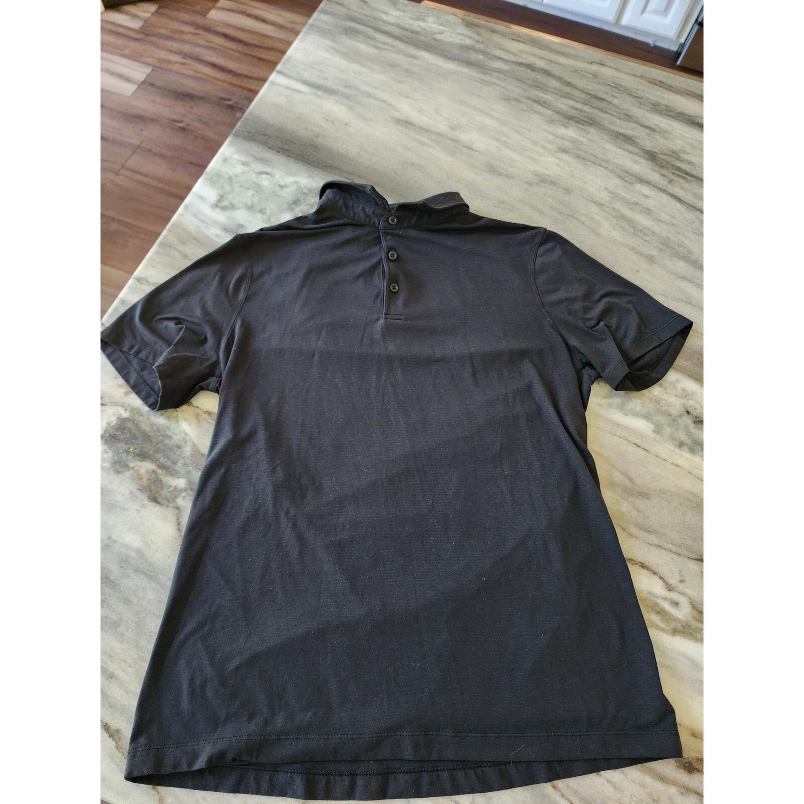 Lululemon Black Polo Shirt Athletic Golf Training Short Sleeve Mens Size M