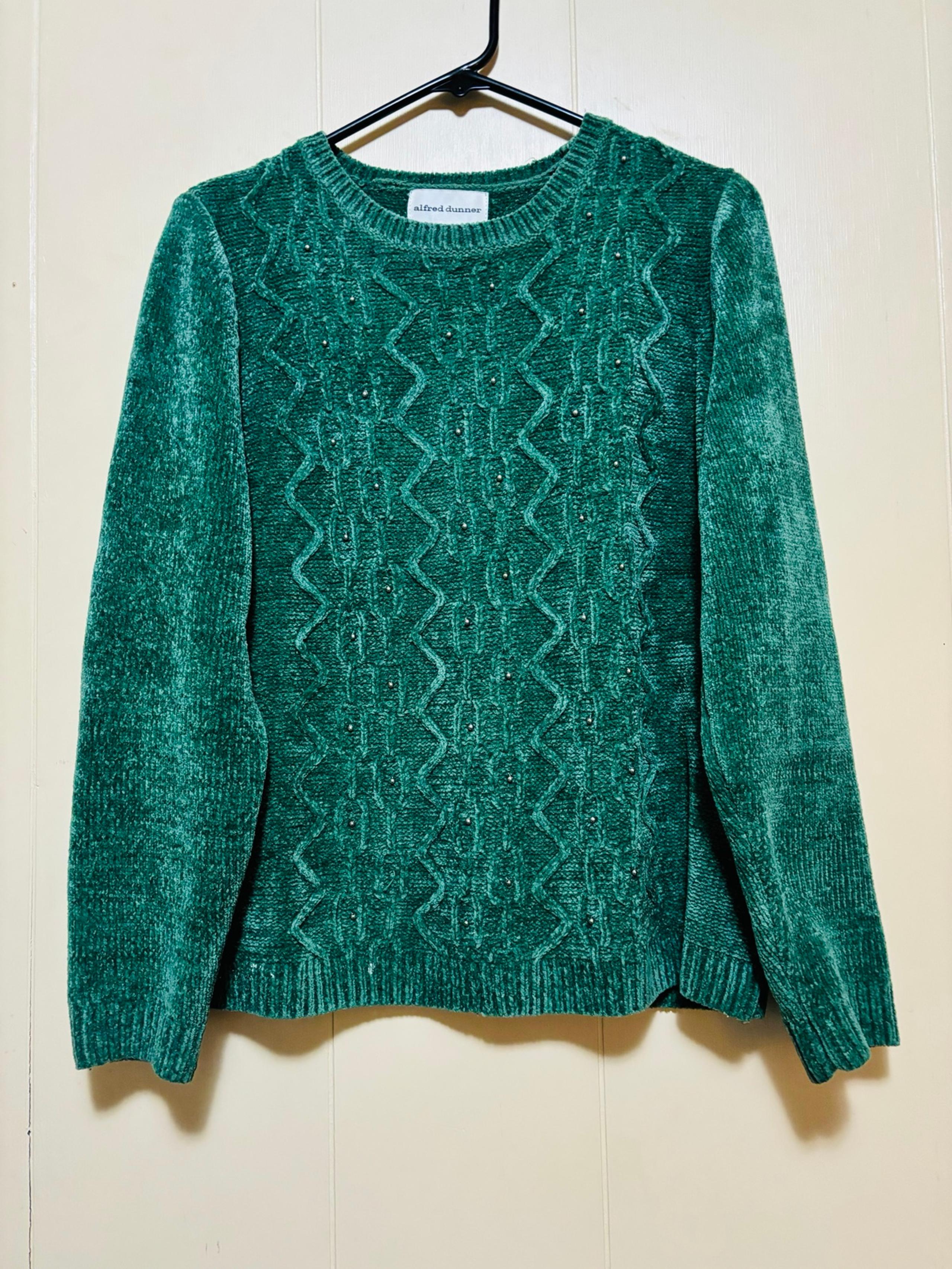 Vintage Y2k 90s Alfred Dunner Green Knit Sweater