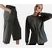 Athleta Triumph Hybrid Sweater Set Wide Leg Pants Bali Green Women's Size S