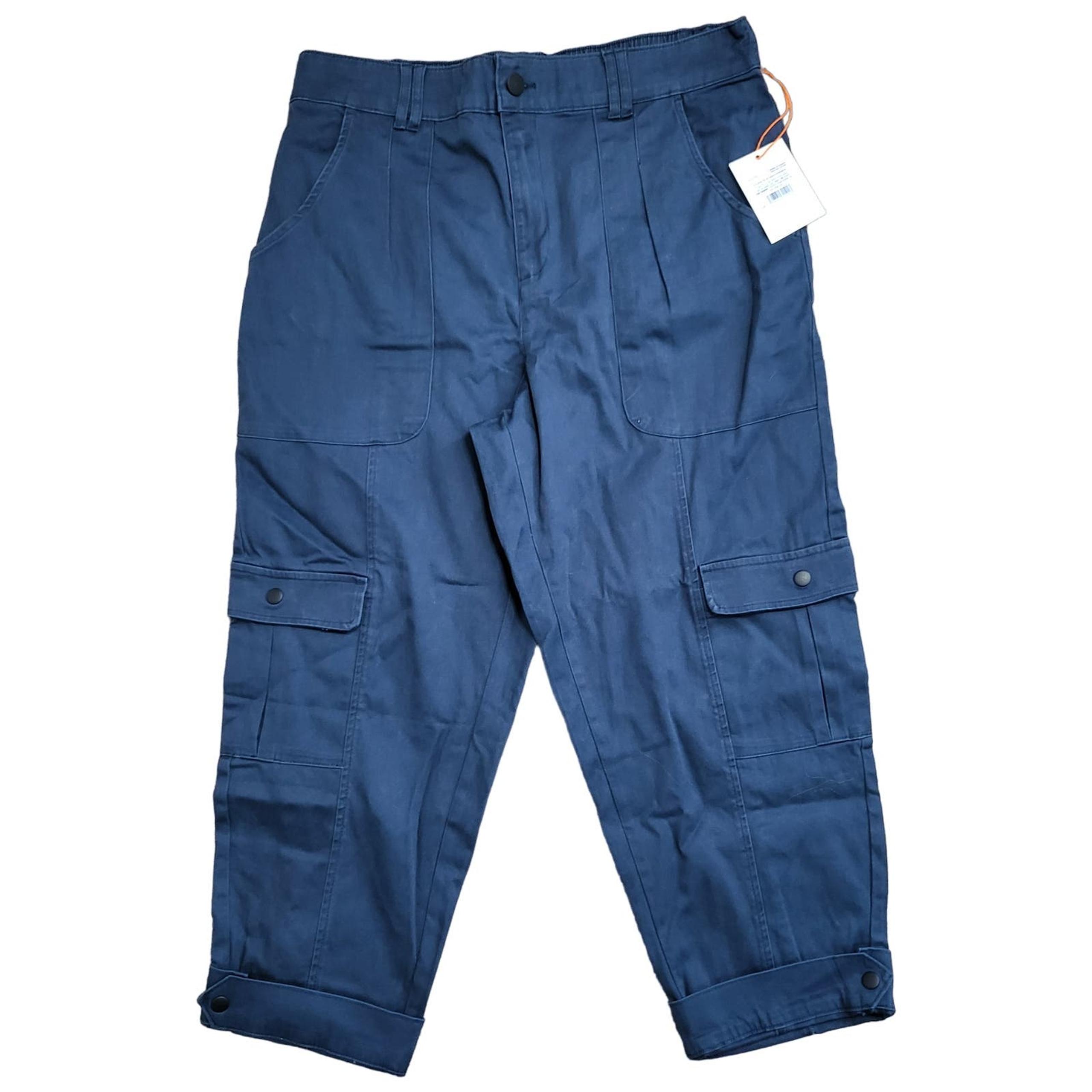 Knox Rose Women's Mid-Rise Casual Fit Navy Blue Cargo Pants- Size Large (12-14)