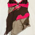 90s Victoria’s Secret Silk Lace & Mesh Hot Pink & Cocoa Babydoll Dress 34C