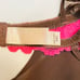 90s Victoria’s Secret Silk Lace & Mesh Hot Pink & Cocoa Babydoll Dress 34C