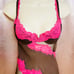 90s Victoria’s Secret Silk Lace & Mesh Hot Pink & Cocoa Babydoll Dress 34C