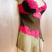 90s Victoria’s Secret Silk Lace & Mesh Hot Pink & Cocoa Babydoll Dress 34C