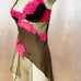 90s Victoria’s Secret Silk Lace & Mesh Hot Pink & Cocoa Babydoll Dress 34C
