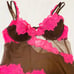 90s Victoria’s Secret Silk Lace & Mesh Hot Pink & Cocoa Babydoll Dress 34C