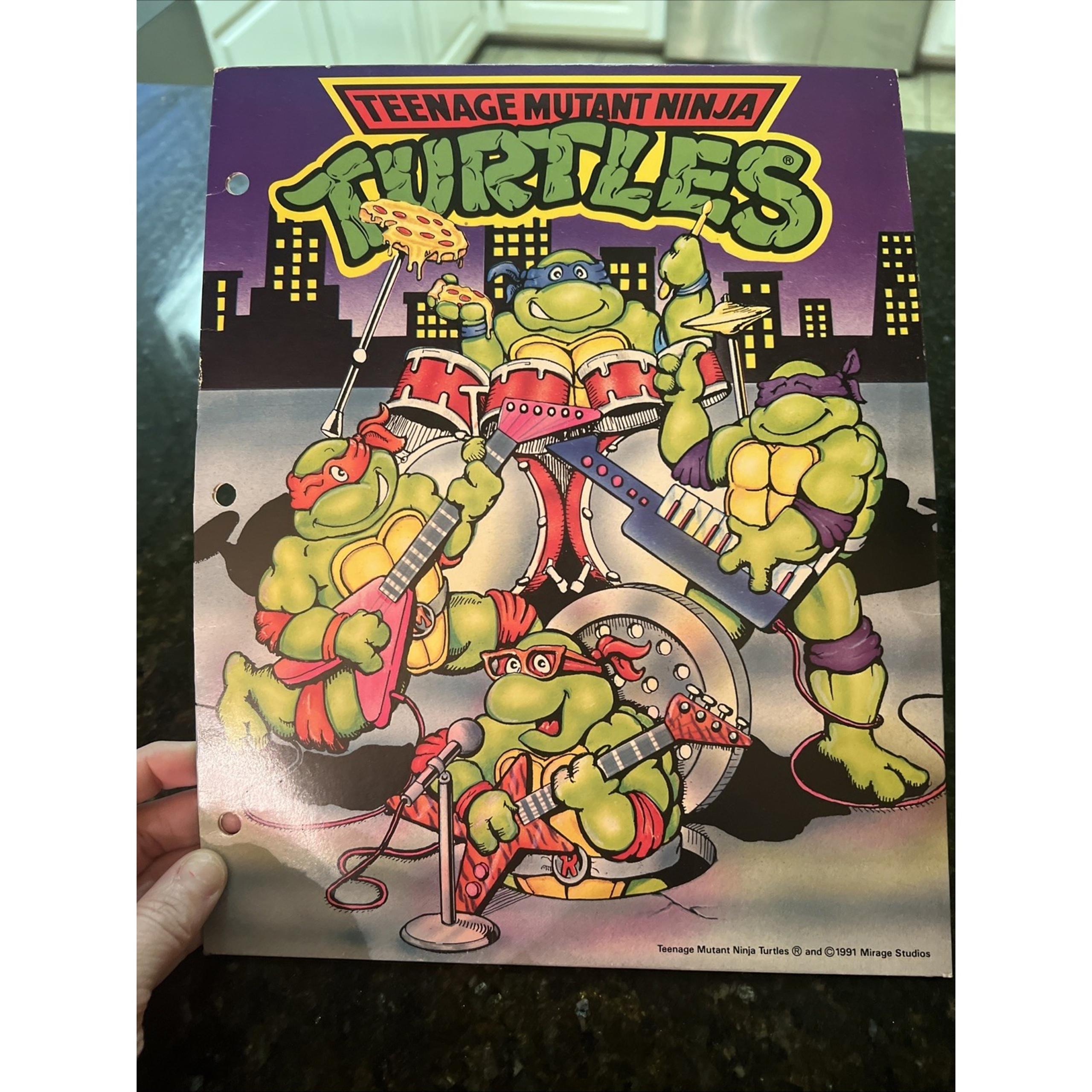 New Vintage 1991 Teenage Mutant Ninja Turtles Music Folder Mirage Studios School