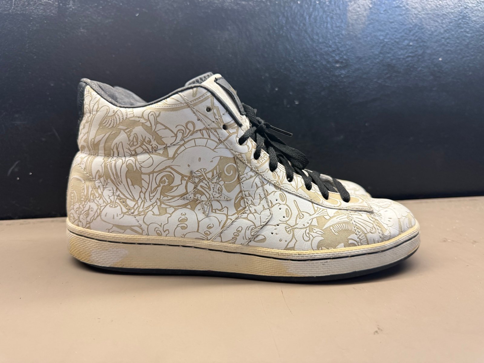 Unisex Converse X Mike Giant Psycho Pro Leather High Tops Sneakers Size Men 10/W