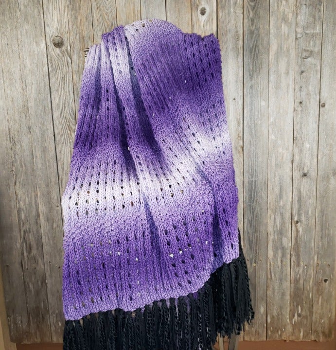 NEW Purple Ombre Handmade Knitted Afghan