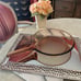 Vintage Corning Vision Amber Glass Skillet Pan w waffle grid. 10” x 2” EUC