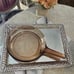 Vintage Corning Vision Amber Glass Skillet Pan w waffle grid. 10” x 2” EUC