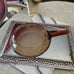Vintage Corning Vision Amber Glass Skillet Pan w waffle grid. 10” x 2” EUC