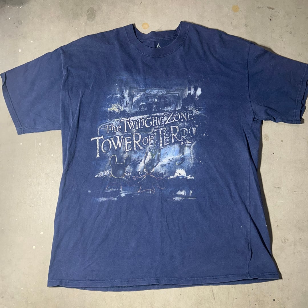 Twilight Zone Tower Of Terror Shirt Disneyland Men's Blue Tee Size XL