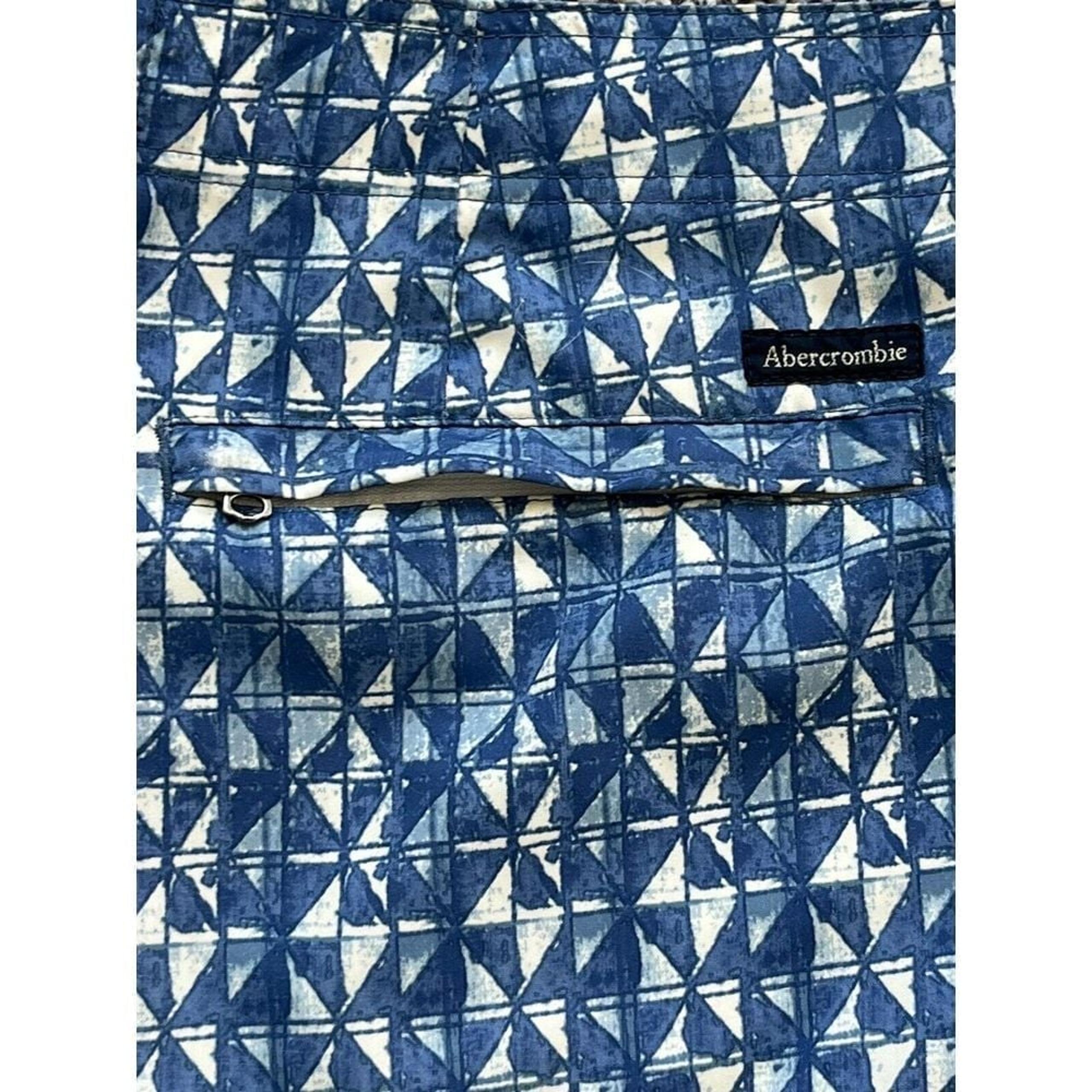 Abercrombie &Fitch Board Shorts Mens 32 Blue Diamond Pockets Lined Swim Trunks