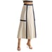 ABLE Women's Small Sand Navy Blue Contrast Trim Square Neck Top Midi Skirt Set