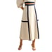 ABLE Women's Small Sand Navy Blue Contrast Trim Square Neck Top Midi Skirt Set