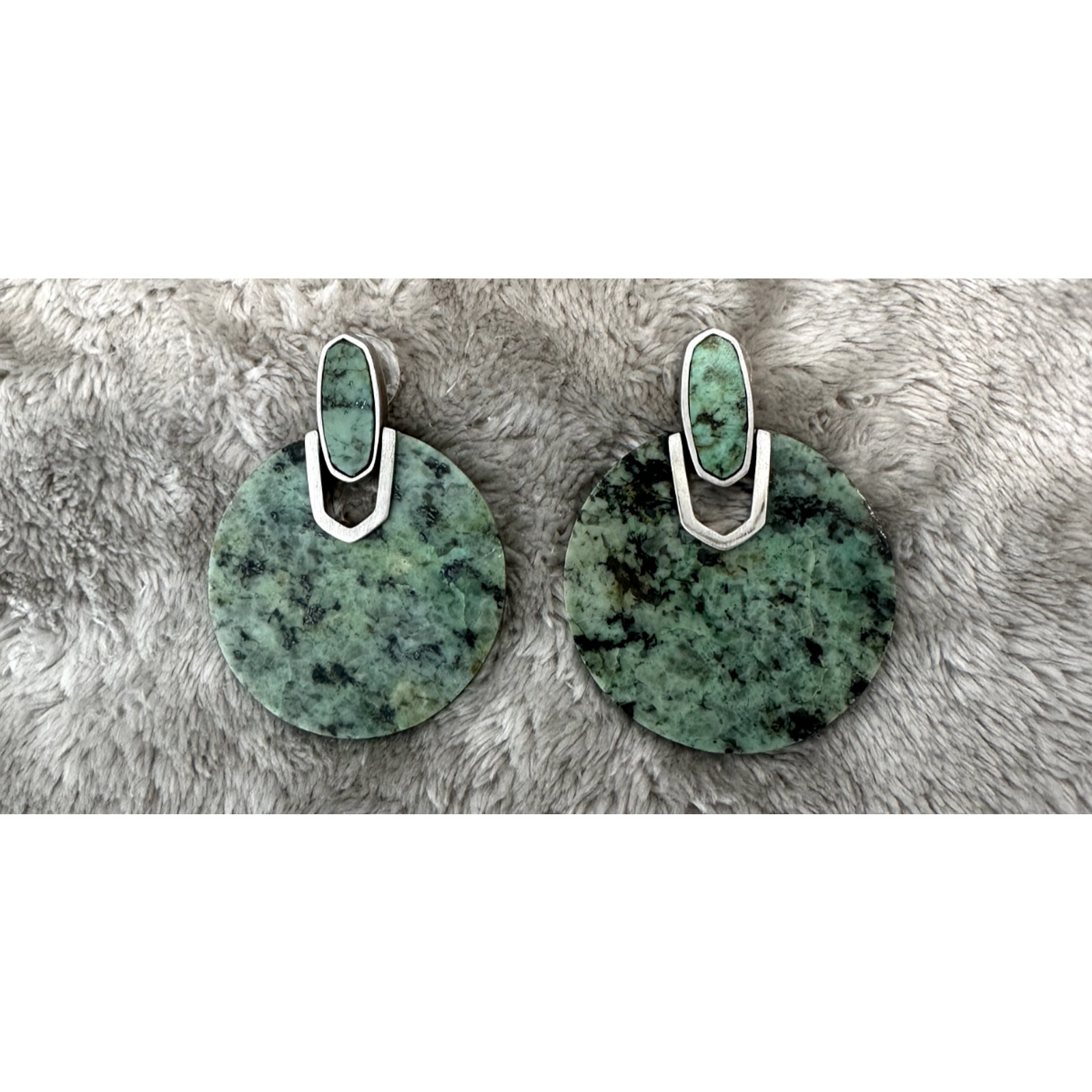 Kendra Scott Didi Dangle Statement Earrings Silver African Turquoise