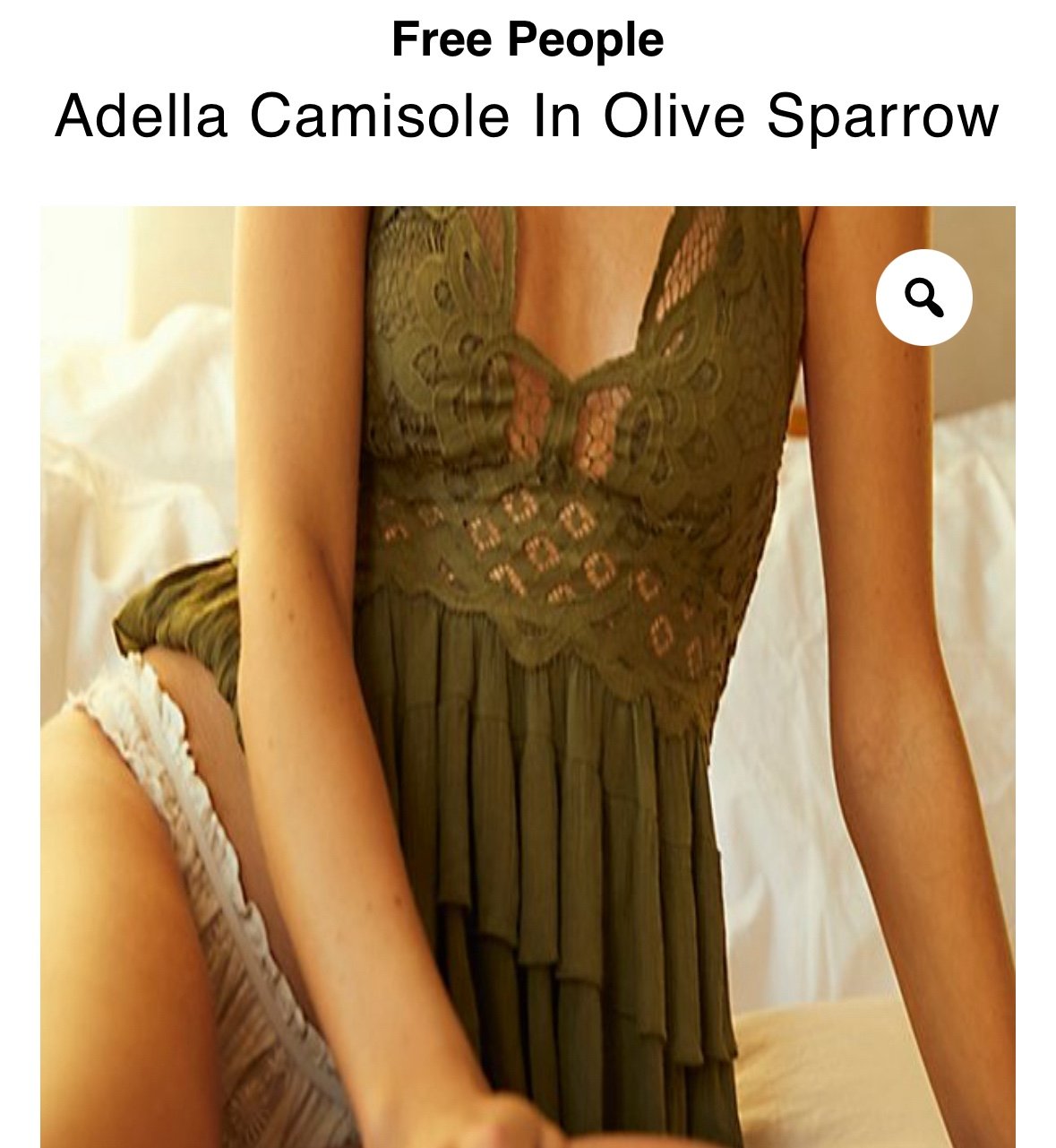 NWT- XS Adella Camisole In Olive Sparrow