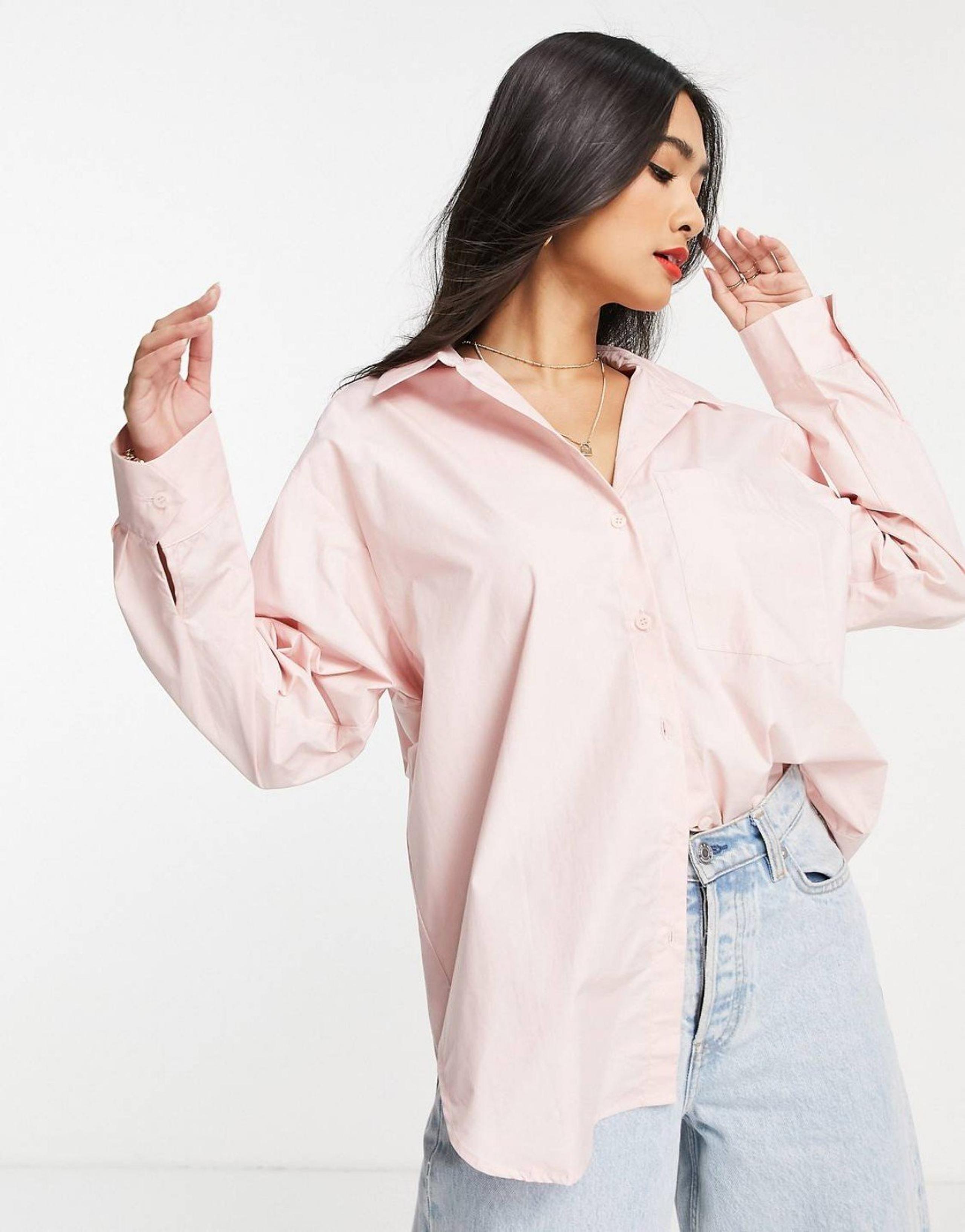 & other stories Oversized Pink Button down shirt