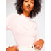 Free People Love Struck Ruffle Puff Sleeve Cotton Ribbed Knit Turtleneck Top M